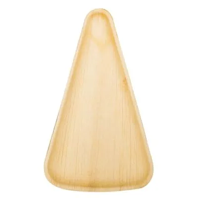 10x6 Inch Palm Leaf Triangle Pizza Slice Plates - 50 - Pack Disposable Eco-Friendly Biodegradable Like Bamboo - for Party, Wedding, Event