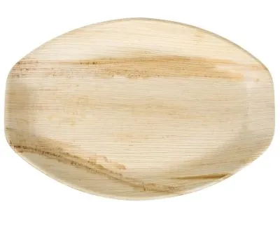 15x10 Inch 50-Pack Palm Leaf Big Oval Trays | Disposable Eco-Friendly Biodegradable Like Bamboo Serving Tray | Party, Wedding and Event Plates