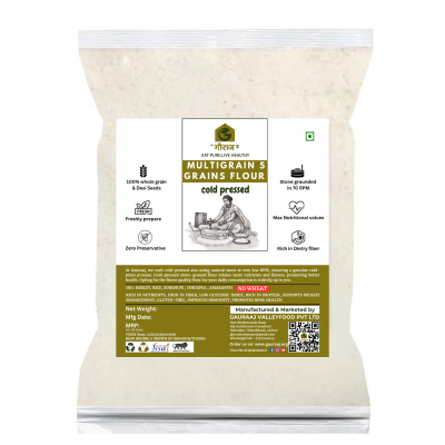 Natural Stone Grounded Cold Pressed Homemade Multigrain Atta with 5 whole Grains Gluten Free