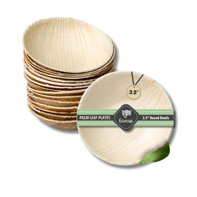 Export Quality Bowls | Pack of 50| 3.5-inch Disposable Areca Leaf Small Round Bowls Katori Eco-Friendly Biodegradable and Plastic Free for Weddings and Parties