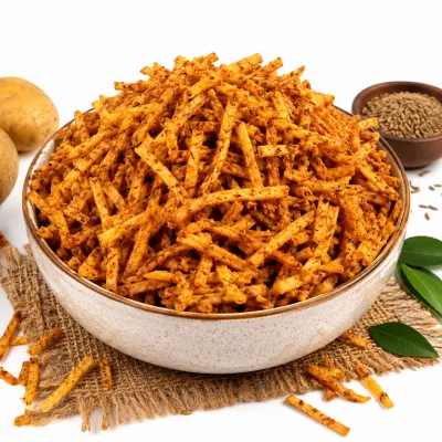 Aalu Jeera Namkeen – Crispy Spiced Potato Sticks | Classic Indian Tea-Time Snack | Ready-to-Eat