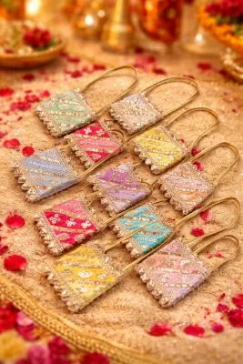 Designer Potli Coin Bags (Set of 12 Bags) – Festive Return Gift Pouches (Set of Assorted Colors)