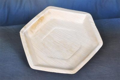 Export Quality 10-inch Hexagon Shaped Plates| Pack of 50| Disposable Areca Leaf Plate Eco-Friendly Biodegradable for Functions Weddings Parties