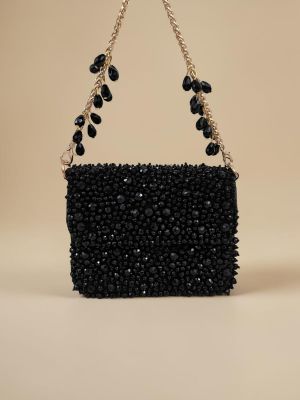 Luxe Radiance: Hand-Beaded Crystal Mini Flap Bag