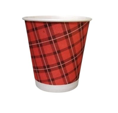 Premium Disposable Printed Paper Cups | Pack of 100 | 200ml Glass for Hot & Cold Beverages | Rolled Rims, Recyclable | Coffee | Tea and Drinks in Office | Festival | Party Eco Friendly