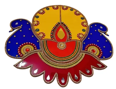 Designer Peacock Theme Rangoli – 12 Inch