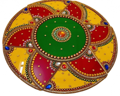 Classic Round Stone Work Rangoli – 12 Inch